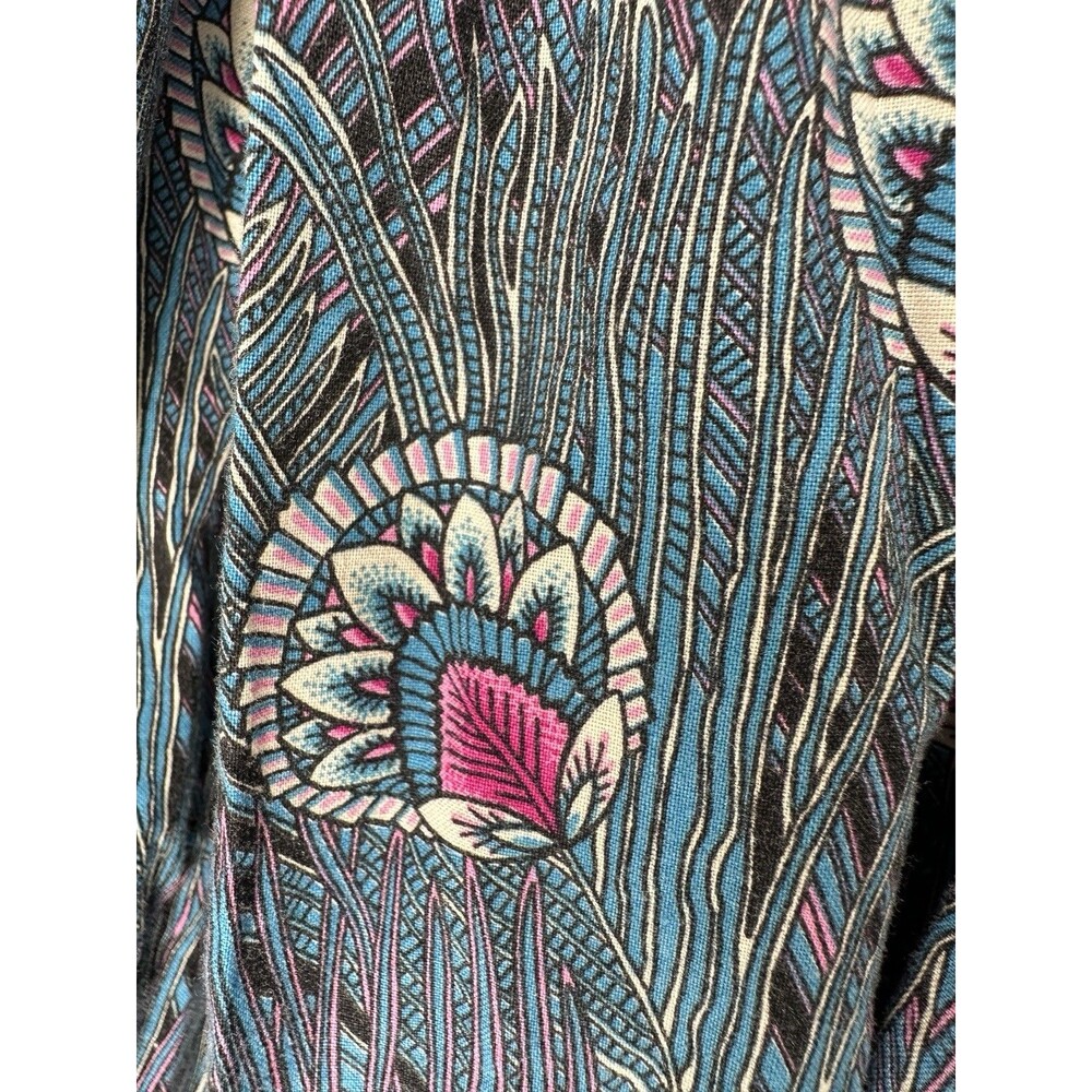 Vintage Joby Design Full Maxi Skirt‎ Peacock Feather Teal Purple S/M  Boho USA - Picture 11 of 12